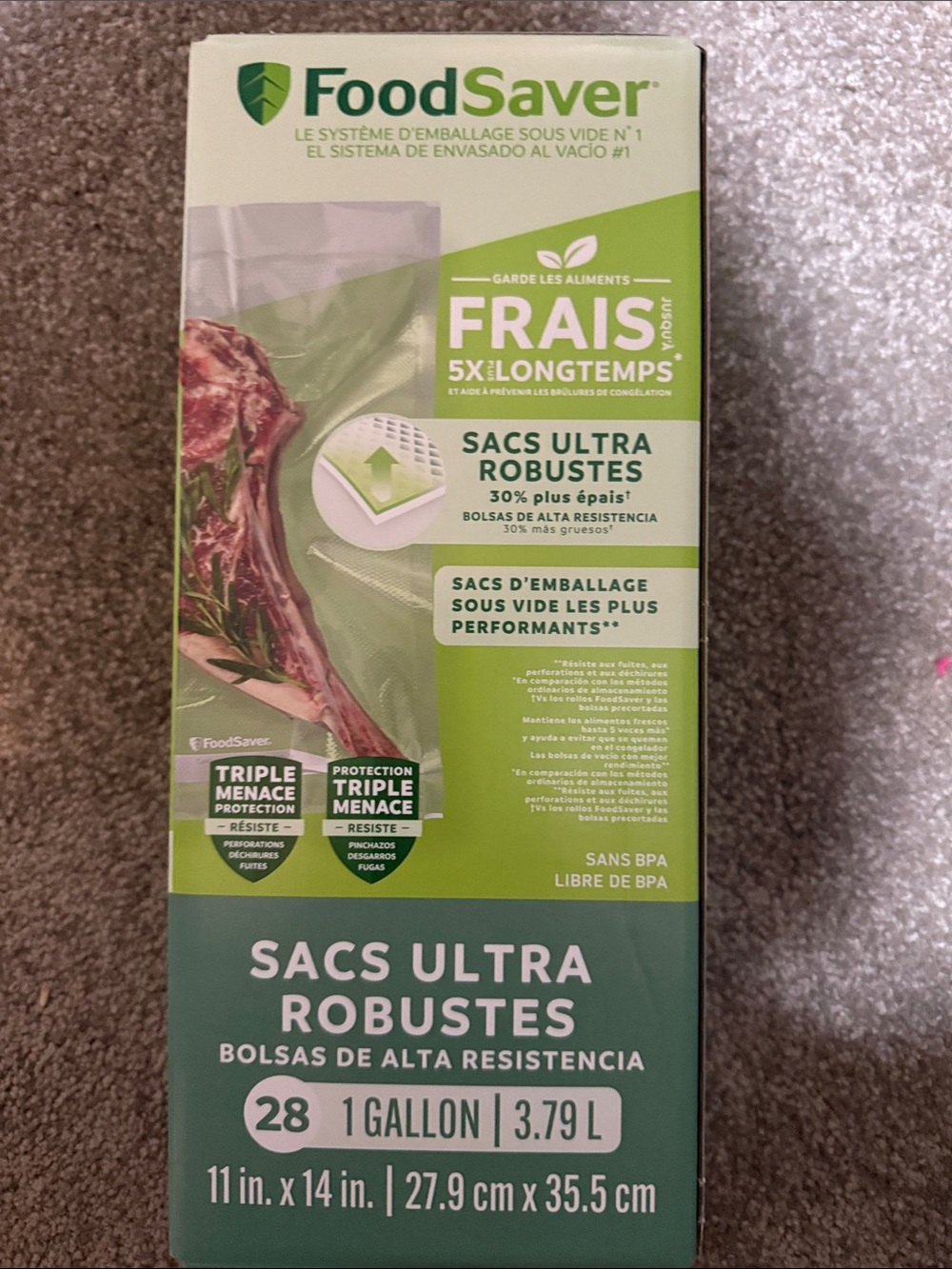 28-Count 1 Gallon Ultra Robust Vacuum Seal Bags - Green